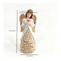 Memorial Resin Angel Figurine Sympathy Angel Figurine with Wings Guardian Ornament Peaceful for Grieving Families