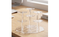 Tiered Hexagonal Display Riser Clear Stepped Display Stand Decorative Showcase Stand Elegant for Collectors, Hobbyists, Retail Counters, Shelves, Desks