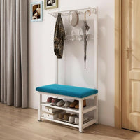 Multi-Functional Design Coat Rack with Shoe Bench Space-Saving Hall Tree Comfortable Cushion Entryway Organizer Strong Load-Bearing for Apartment Dwellers, Homeowners, Families, Hallway, Mudroom, Bedroom