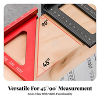 High Precision Woodworking Triangle Ruler Multifunctional Aluminum Alloy Speed Square Long-Lasting for Engineers, DIY Enthusiasts