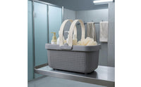 Perforated Bath Basket Arched Handles Portable Washroom Basket Ventilated Handle Storage Tote