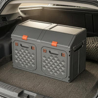 Foldable Car Storage Box Molded Handles Two Level Car Storage Box Textured