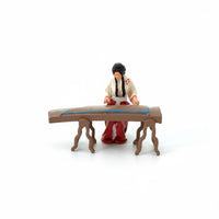 1:64 Scale Pipa Player Miniature Photography Prop Guqin Player Miniature Miniature Scene Decoration Ancient Theme Musician Figurine for Photo Photography, Display Shelf