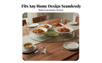 Glass Rotating Tray Seamless Rotation Glass Dining Table Turntable Round Serving Rotator for Families, Hosts