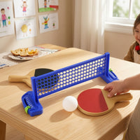 Tabletop Net Game with Paddles Compact Mini Indoor Racket Game Pong Set Two-Player Tabletop Indoor Racket Game Pong Set for Beginners, Young Children