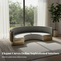 curved-Shaped Booth Sofa Italian aesthetic Curved 2-Seater Settee Light Luxury Design Commercial Furniture for Interior Designers, Cafe, Hotel Lobby, Office