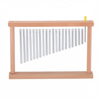 Single Row Bar Chimes Metal Wind Chime with Wooden Frame Professional Bar Chime for Teachers, Home