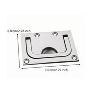 Countersunk Holes Recessed Pull Handle Polished Metal Flush-Mount Handle U-Shaped Marine Hardware Round Grip for Hatches, Deck Panels, RV Doors