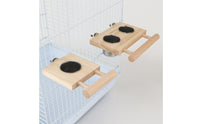 Foraging Toy Stainless Steel Enclosure Feeder Cups Easy to Clean Parrot Food and Water Bowl Stand Sturdy & Long-Lasting Hanging Food Water Bowl Stand Anti-Rust for Cockatiels, Parakeets, Small Birds