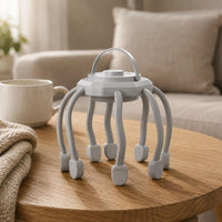 Flexible Arms Tentacle Head Massager Rounded Pads Electric Head Massager Compact Personal Care Device Polished Finish