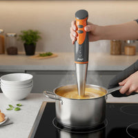 Easy to Clean Immersion Blender Stainless Steel Blades Hand Blender Fast Start Infant Puree Preparer Ice Crush Function for Parents