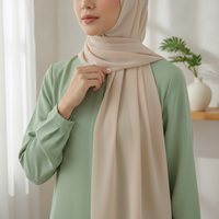 Solid Color Chiffon Headscarf with Magnetic Closure