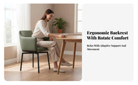 360-Degree rotate Upholstered supportchair Multi-Purpose Pedestal Base Chair Modern Minimalist Design Indoor Seating Ergonomic Curved rearrest for Office Workers, Homeowners, Readers, Dining Room, Reception Area, Bedroom, perusing niche