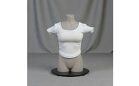Stretchy Women's Figure T-Shirt Short Sleeve Female Action Figure Shirt Curved Hem Fitted Doll Top Visible Stitching