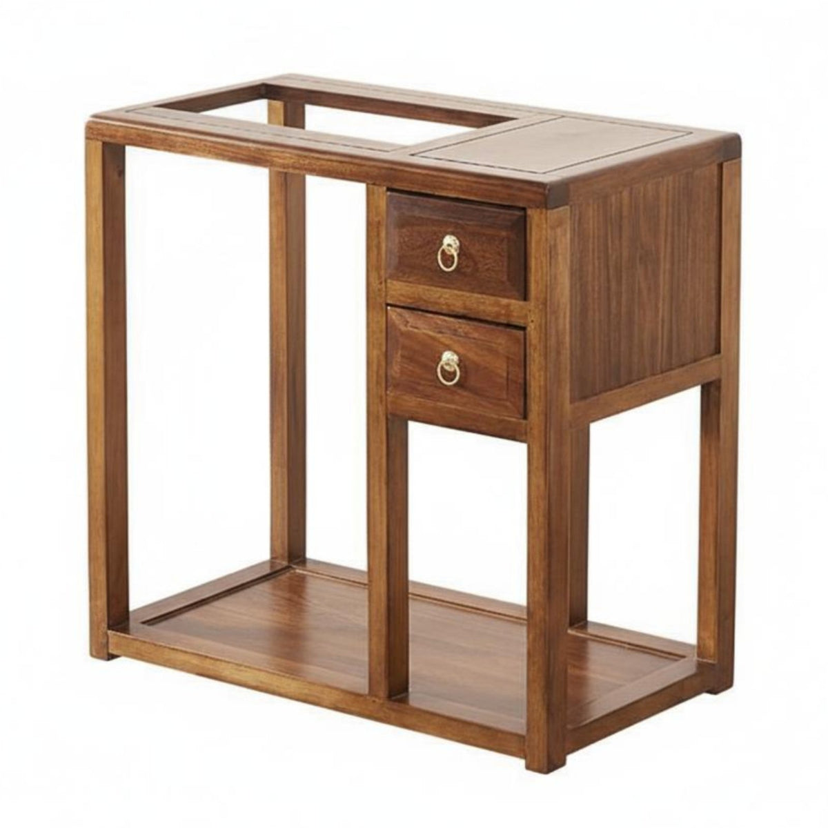 Chinese Design Water Dispenser Stand with Drawers Multi-Functional Tea Table Space-Saving Design Side Cabinet Handmade for Homeowners, Office Workers, Living Room, Study