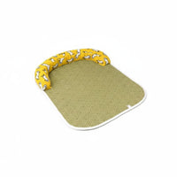 Cushioned Side Pet Mat Woven Rattan-Design Sleeping Mat Curved