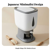 Moisture-Proof 10kg Rice Storage Bin Large Capacity Press-Button Grain Dispenser Airtight Seal