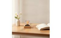 Ambient Volcano Lamp with Wooden Base Decorative Volcano Lamp with Wood Base Transparent Ornament Clear for Workspace
