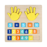 Removable Tiles Finger Arithmetic Board Recessed Slots Finger Counting Board Colorful Wooden Counting Toy for Children