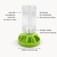 Automatic Chicken Feeder and Waterer for Small Birds, Quail Feeder for Cage and Backyard Chickens, Farm Feeding Dispenser, 480ml Capacity