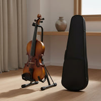 With Case 4/4 Violin Set Solid Wood Acoustic Violin Complete Accessory Pack Full Size Fiddle Kit Glossy Finish for Beginners, Students, Practice, Music Class