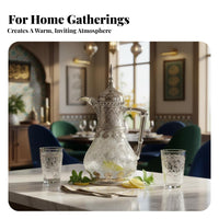 Luxury Glass Lined Carafe Arabic Design Ornate Thermal Serving Pitcher Large Capacity Middle Eastern Middle Eastern Pitcher Pot for Ramadan