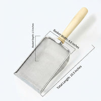 Sifter Mesh Sifter with Deep Ladle, Stainless Steel Fine Style for Bentonite and Walnut Clumping Material, Sturdy Material