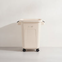 Slim Trash Bin with Wheels Mobile Kitchen Waste Bin Rectangular Wastebasket Space-Saving for Office