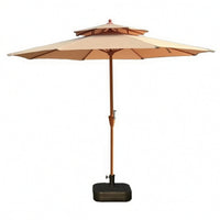 Patio Umbrella with Base Water Double-Top Canopy Umbrella for Garden