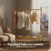 Space-Saving Design Freestanding Clothes Rack Easy Assembly Bedroom Clothes Stand Multi-Functional Metal Clothing Organizer Sturdy Construction for Renters, Homeowners, Students, Apartment, Cloakroom, Dorm Room, Entryway