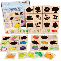 Smooth Shadow Matching Puzzle Color Recognition Wooden Matching Puzzle Fine Motor Skills Toy Educational for Toddlers, Preschoolers, Kindergarteners, Home, Classroom, Daycare