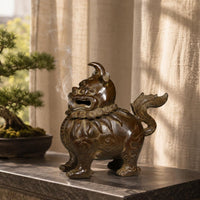 Incense Burner Brown Metal-Like Finish Mythical Creature ornament Small Decorative Censer