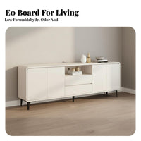Wood TV Stand with Storage Minimalist Design Floor Standing TV Cabinet Space-Saving Living Room Storage Cabinet for Small Apartment Dwellers, Bedroom