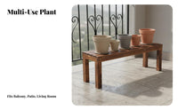 Solid Flower Display Stool Weather-Resistant Wooden Flower Pot Holder Sturdy Low Wooden Plant Stool for Balcony, Outdoor, Windowsill