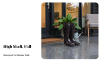women's Knee-High Rain Boots Wear-Resistant Tall Rain Boots Printed PVC Wellingtons for Gardeners, Adults, Rainy Days, Gardening, Muddy Fields