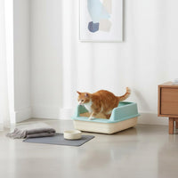 Anti-Splash Semi-Enclosed Litter Box Long-Lasting PP Material Semi-Enclosed Litter Tray Easy to Clean Plastic Cat Potty for Kittens