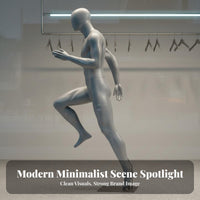 Full Body Athletic Mannequin Faceless Design Running Pose Mannequin Sportswear Display Model for Clothing Store Owners, Athletic Goods Stores