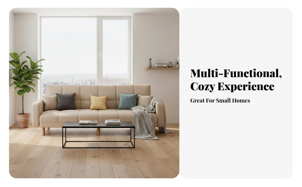 Multi-Functional Design Folding Sofa Bed Space-Saving Convertible Sofa Bed Adjustable Backrest Foldable Loveseat Sleeper Modern Design for Apartment Dwellers, Homeowners, Office Workers, Small Areas, Rest Area, Bedroom
