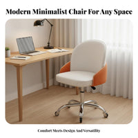Height Adjustable Armless wheeled Chair Ergonomic spine supportrest rotating Stool effortless Rolling Casters Office Furniture Minimalist Design for Nail Technicians, Makeup lovers, Vanity Users, Dorm Room, Study Area, Small Spaces, Workstation