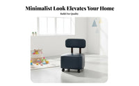 360° Swivel Wheels Padded Caster Chair with Backrest Easy to Clean Wheeled Stool with Backrest Scratch Resistant Mobile Seat High Load Capacity for Seniors, Children, Homemakers, Entryway, Living Room, Bedroom, Office