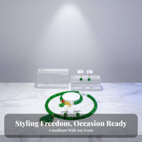 Faux Pearl and Jade Set Gift Box Included Faux Pearl Jewelry Set Classic for Parents, Grandmothers, Family Appreciation Day, Formal Events