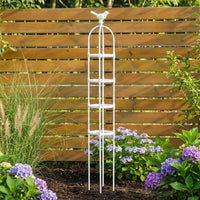 Garden Trellis for Plant Support and Climbing Vines, Arched Top Garden Obelisk in Coated Steel, Clematis Support for Potted Plants, Decoration