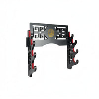 Tai Chi Bagua Pattern Chinese Design Rack Classical Design Wall Mounted Blade Rack Sturdy Construction Blade Wall Mount Heavy Duty for Dojo