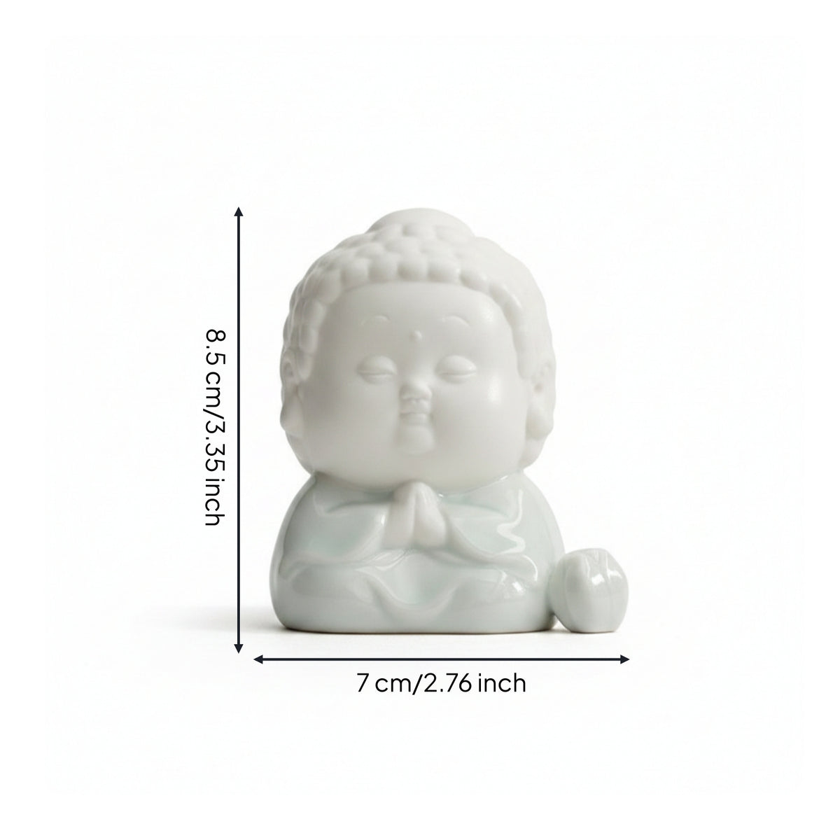 Compact Buddha Figurine with Incense Holder Small Buddha Figurine Zen Ceramic Incense Burner Cute for Buddhists