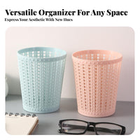 Small Mesh Trash Can Simple Design Iron Mesh Paper Basket Smooth Edges Office Supply for Students, Teachers, Study Room, Workspace, Classroom