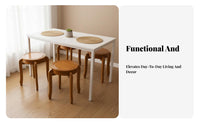 Stackable Backless Round-Top Stool Space-Saving Four-Legged Round Stool Sturdy Construction Household Furniture Minimalist Design for Restaurant Owners, Families, Homeowners, Dining Room, Kitchen, Home Office