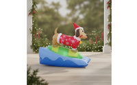 Christmas Inflatable Dachshund Lighted Inflatable Dachshund Festive Yard Decoration for Homeowners, Families