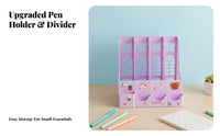 Foldable Design 4-Section foldable Document Sorter Thickened Build upright document Sorter Space-Saving Desk Organizer Multifunctional for Students, educators, Study Room, Classroom, shelf, Reception Area