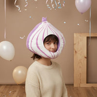 Soft Toy Onion Hat Violet Striped Onion Head Hat Small Tuft Realistic Detailing for Photo Prop
