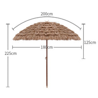 Parasol Fringe Trim Thatched Parasol Swivel Outdoor Shade